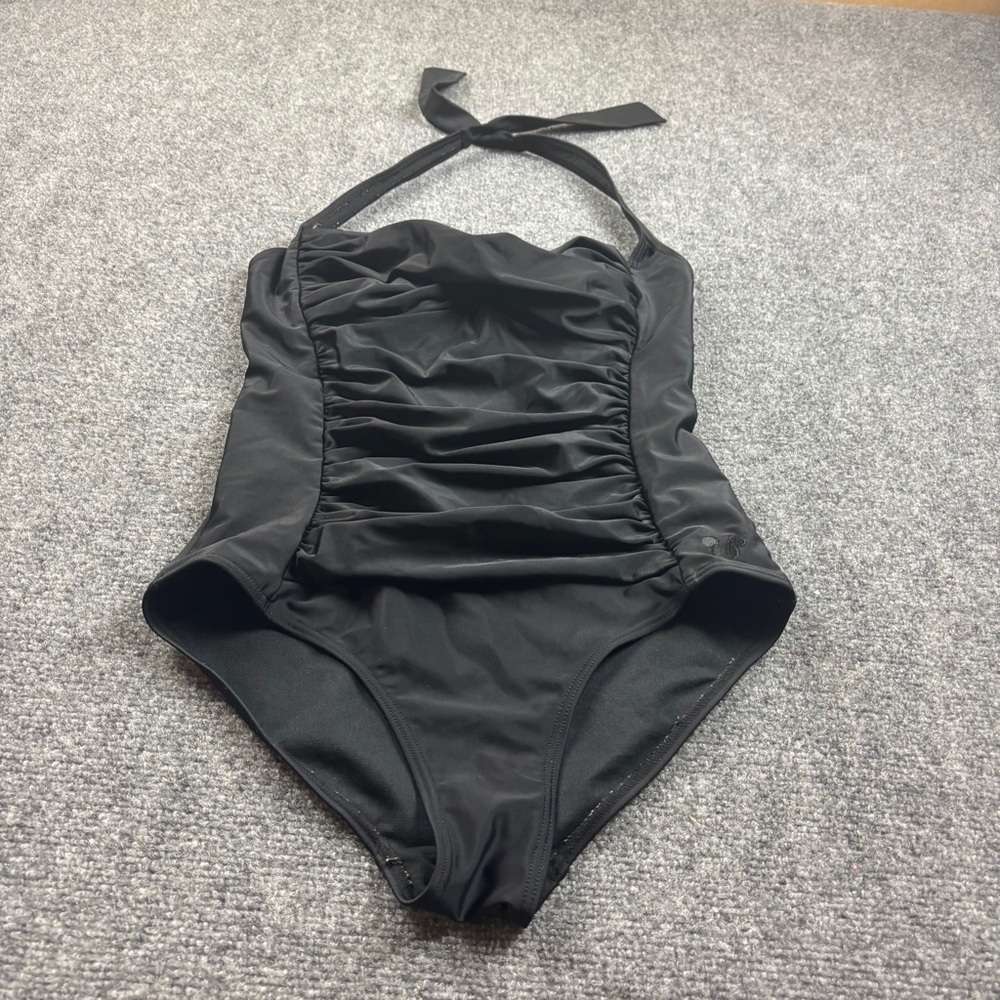 DISNEY Parks Women’s Black One Piece Halter Bathing Suit size: Small